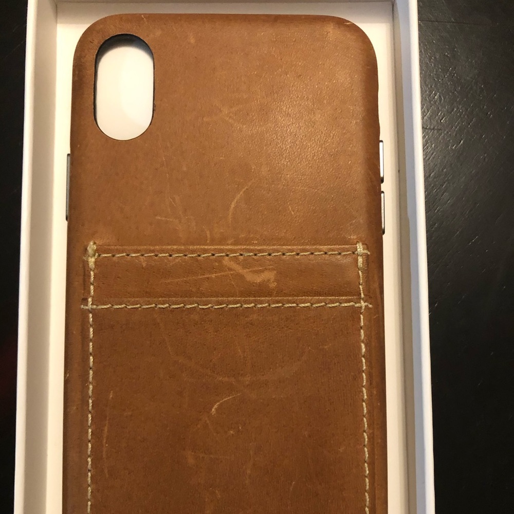 iPhone X leather cover with pocket